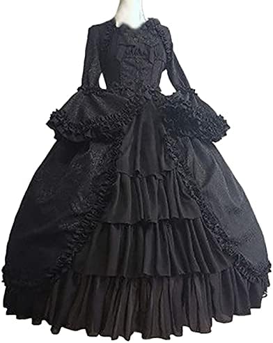 רוקוקו בארוק מארי אנטואנט שמלת כדור המאה ה -18 חצר רנסנס משמלת נסיכה ויקטוריאנית גותית לנשים