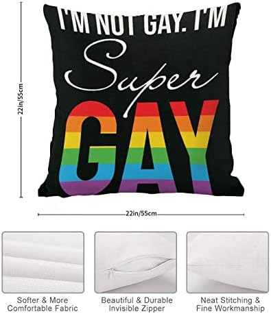 אני לא הומו אני סופר הומו לזרוק כרית כיסוי כרית רומנטית מארז מגדר שוויון להטבים גאווה הומוסקסואלית