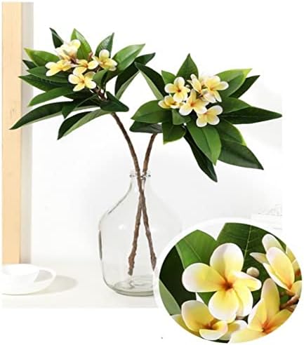Xiyuan 35.5 אינץ 'פרחים מלאכותיים פרחים פרנגיפני 2 גבעולים כמו מגע אמיתי פרחי פלומריה מלאכותית