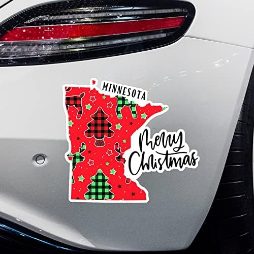 מדבקות לחג המולד מינסוטה מדבקות מדינות ביתיות לחג המולד של מינסוטה מפה מכונית מדבקות מדבקות קישוט חג