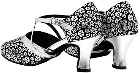 נעלי ריקוד לטיניות של היפוזוס לנשים עם רצועת אולם סגורה רצועת נשפים סלסה לטינית טנגו ריקוד נעלי