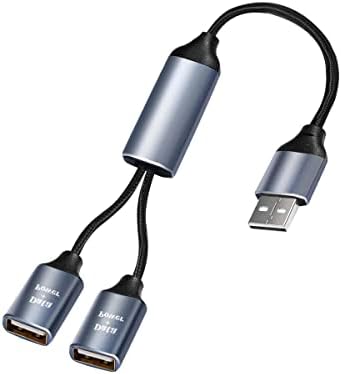Belipro USB Splitter y כבל 10ft, USB 1 זכר ל -2 מחבר נקבה, מתאם מפצל חשמל של נתונים ומטען למכשירי