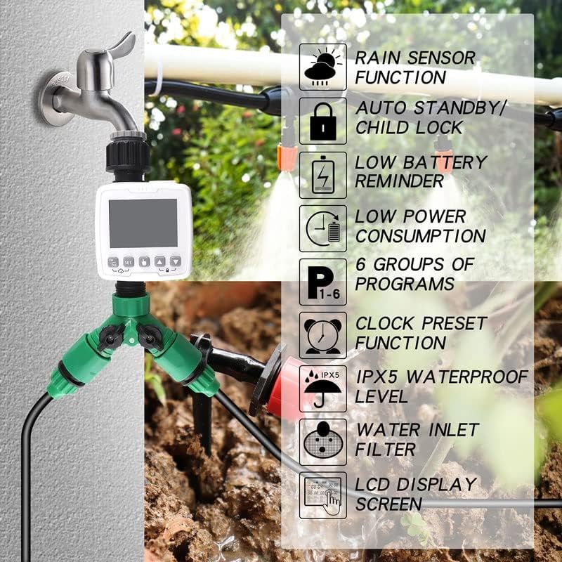 מערכת השקיה אוטומטית של KJHD מטפטפת בית השקיה ביתי ממטרת מערכת ערכות השקיה עם בקר חכם לגינה בונסאי