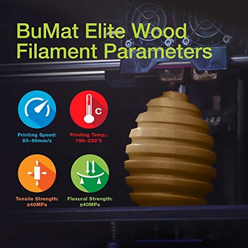 Bumat Elite Wood מלא נימה מדפסת תלת מימדית, 1.75 ממ, סליל של 1 קג, מובטחת דיוק מימדי מבטיח +/-