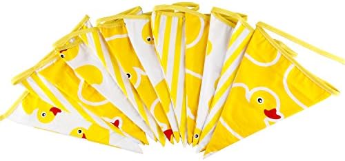 אינפיי ברווז צהוב מצויר מצויר משולש דגלים דגלים באנר זריקים לחתונה, מסיבת יום הולדת, קישוט חיצוני וקישוט