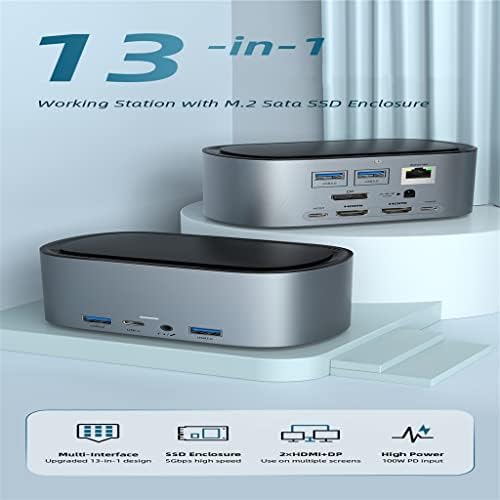 N/A 18 ב 1 USB C עד 4K HDMI DP RJ45 1000MBPS PD 100W USB3.0 לתחנת Dock Tablet Windows MacOS C419 C419