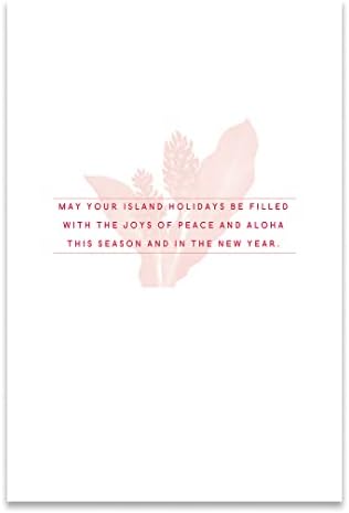 מורשת האי Deluxe Coxe Coxed כרטיסי חג המולד הטרופיים הוואי - ג'ינג'ר טרופי לחג - 12 קלפים ו -13 מעטפות