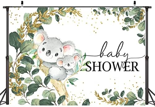 לופריס ירק קואלה רקע קישוט מסיבת מקלחת לתינוק אמא ניטרלית מגדרית ותינוק חדש שנולד ירוק רקע