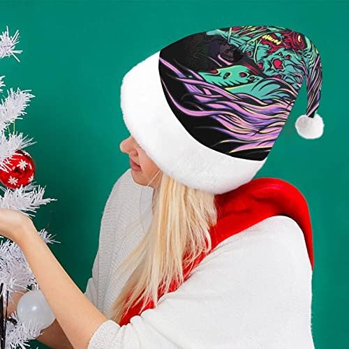 רקוב חד קרן קטיפה חג המולד כובע שובב ונחמד סנטה כובעי עם קטיפה ברים ונוחות אוניית חג המולד קישוט