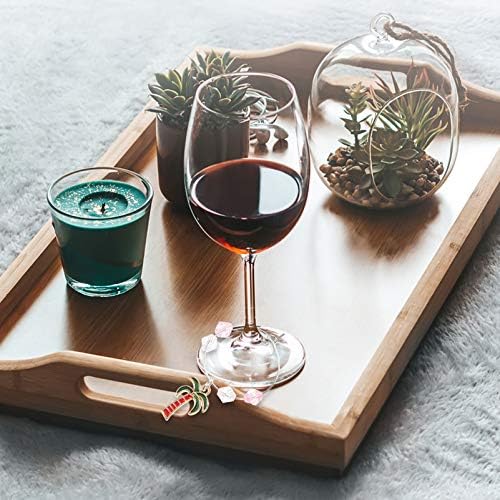 חתונה דקור 6 יחידות מסיבת יין זכוכית תגיות שמפניה משקפיים קסמי הוואי נושא עץ זיהוי טבעות עבור
