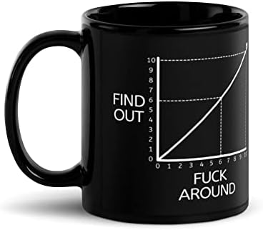 פאנק סביב ולגלות ספל-גרף תרשים הומור מתנה-מצחיק מתמטיקה קפה ספל - שחור מבריק ספל