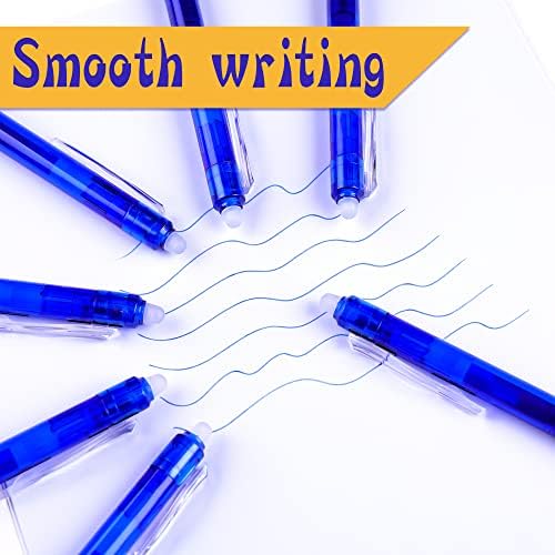 ריאנסי מחיק ג ' ל עטים 8 יחידות כחול נשלף מחיק עטים שלט, בסדר נקודה, לעשות טעויות להיעלם, כחול דיו לכתיבה