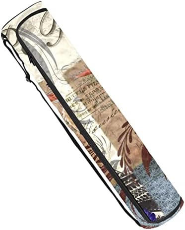 תיק מזרן יוגה של רטגדן, ציפור עם מגדל אייפל בפריז תרגיל מנשא מזרן יוגה עם רוכסן מלא תיק נשיאה עם