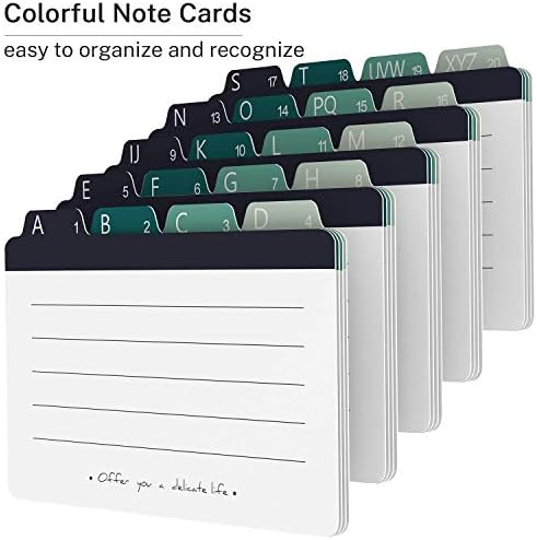 חוצצים של כרטיסי אינדקס של מקסג 'יר 3 על 5 אינץ' כרטיסי אינדקס עם כרטיסיות אלפביתיות מדריכים כרטיסי פתק