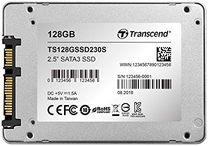 Transcend 128GB SATA III 6GB/S SSD230S 2.5 אינץ 'Solid State Drive TS128GSSD230S, כסף