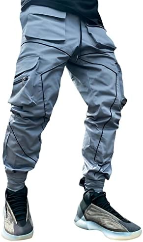 מכנסי מטען לגברים מכנסי טרנינג מכנסי טרנינג עם כיסים בגדי רחוב פאנק ג ' וגינג