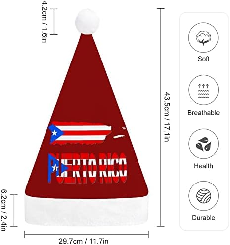 פורטו ריקו מפת דגל חג המולד כובע סנטה כובע מצחיק חג המולד כובעי חג מסיבת כובעי עבור נשים / גברים