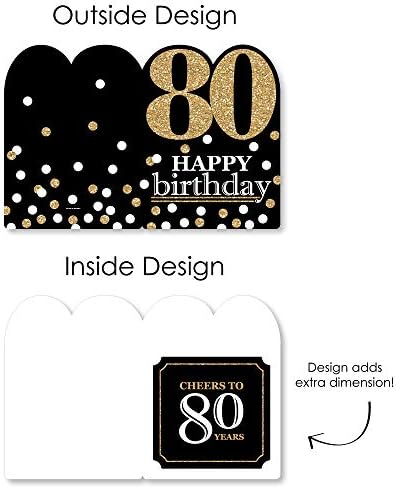 נקודה גדולה של אושר יום הולדת 80 למבוגרים-זהב-כרטיס ברכה ענק ליום הולדת שמח-כרטיס ג ' מבורי בצורת