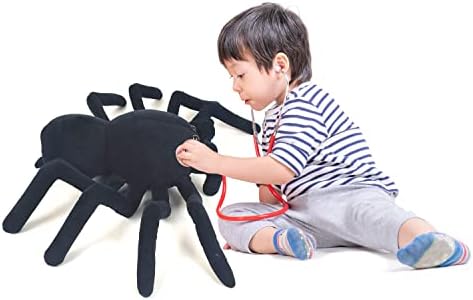 Zctghvy uge ריאליסטי עכביש שחור חיות ממולאות פלאש צעצוע ענק ענק עכבישים מכניסים כרית קטיפה ילדים בובת צעצועים