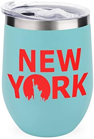 ניו יורק בקבוק כוס עם מכסה מבודד נירוסטה כוס כפול קיר משרד בית כוסות