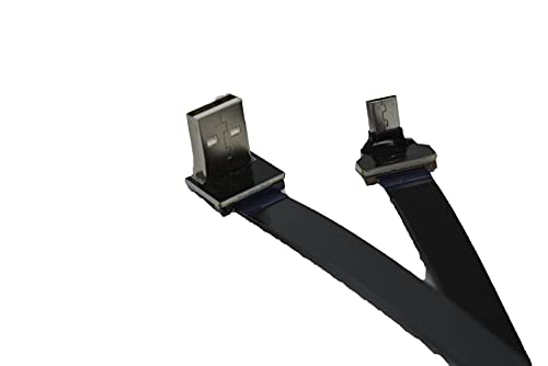 ארוך שטוח דק דק דק מיקרו USB זכר 90 מעלות זווית לסטנדרט USB זכר של 90 מעלות לסנכרון ולגביית שחור