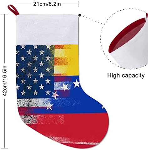 דגל אמריקאי וונצואלה גרבי חג המולד לבן סופר קטיפה רכה אופנה עיצוב חג המולד גרבי חג המולד