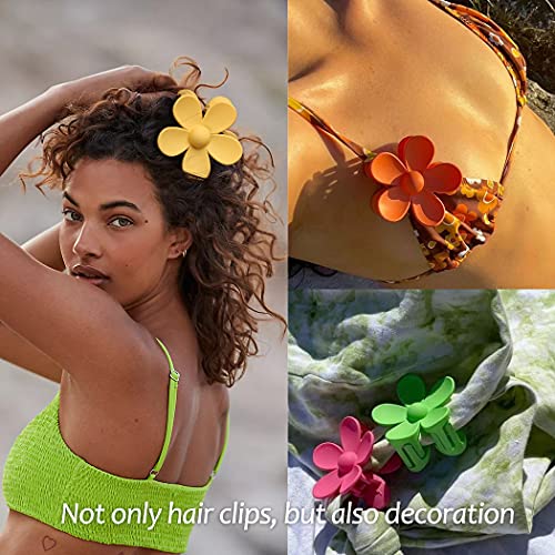 6 יחידות דייזי פרח שיער קליפים פרח שיער קליפים עבור נשים בנות פרח טופר קליפים עבור עבה שיער מתולתל