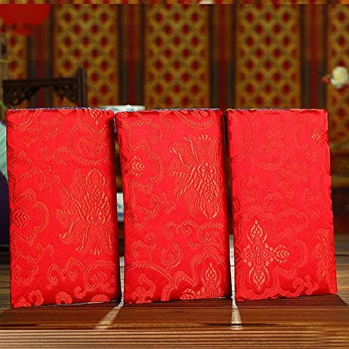 2 יחידות משי אדום מעטפות לחתונה סיני אלמנט חגיגי הונג באו סיני מזל רקמה אדום מעטפות מזל כסף תיק לשנה חדשה,