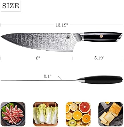 סכין שף טואו-8 אינץ 'וסכין קילוף 3.5 אינץ' עשוי נירוסטה יפנית אוס-8, סכין מטבח פרו וסכין פילינג עם