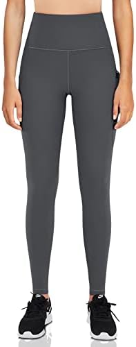 חותלות יוגה של אפידו נשים: מכנסי יוגה של בקרת בטן מותניים גבוהה עם 2 כיסים אימון מכנסי כושר מכנסיים