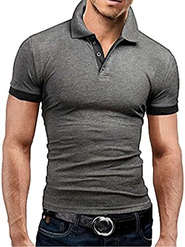 חולצות פולו לגברים של גברים שרוול קצר של גברים מזדמנים חולצות כושר ניגודיות חולצות טלאים חולצות חולצות