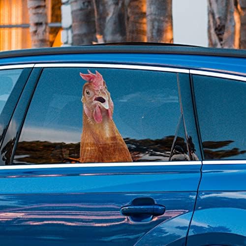 מדבקות חלונות רכב מקריקטורות עוף מצויר חצי מדבקות חלון רכב שקופות מדבקות קישוט לחג נייר עצמיות מסיבת צילום