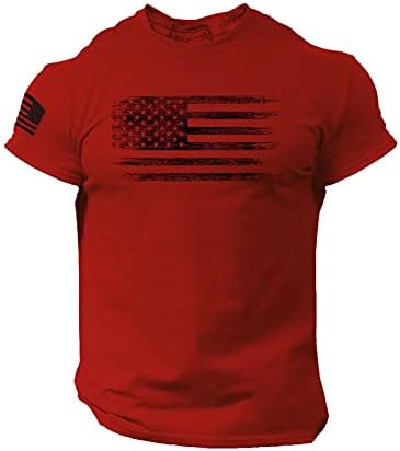 קיץ חולצות לגברים אמריקאי דגל קצר שרוול כושר אימון חולצות מקרית רזה בכושר למתוח בציר גרפי פטריוטי טיז