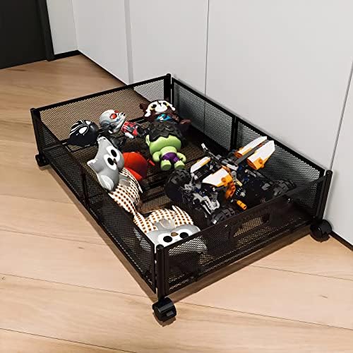 מתחת לאחסון מיטה מכולות עם גלגלים, ארגון אחסון לחדר שינה מתקפל מארגן נעליים מגירות, מתחת לפחי