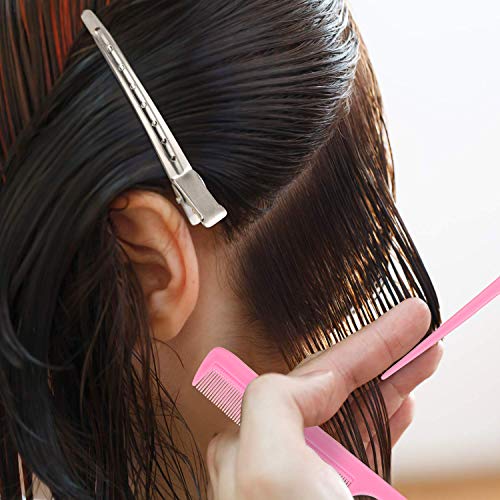 10 מעצבי שיער אריזים סט סטיילינג מסרק עם 10 אריזות קליפים של שטרות ברווז סלון ספרות אנטי-סטטי שיער מסרק