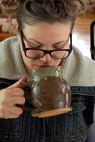 יד נזרק חרס קפה ספל ב בראונסטון בעבודת יד בצפון קרוליינה