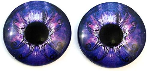 גלקסי סגול תמנון זכוכית עיניים זוג ימי לחלקים בובת אמנות קסומה, פיסול, אבזר, מסכת קוספליי, ציוד
