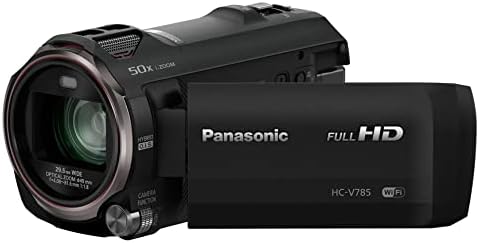 Panasonic HC-V785K Full HD מצלמת וידאו מצלמת וידאו עם צרור זום אופטי 20X עם מעמד חצובה עם תיק וסוללות נטענות
