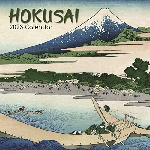 2023 לוח השנה הקיר המרובע, נושא הוקוסאי, נושא אמנויות ועתיקות של 16 חודשים עם 180 מדבקות תזכורת