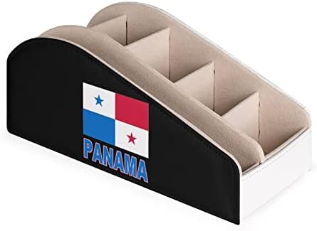 גאווה של פנמה - דגל פנמניאני מחזיק בשלט רחוק PU תיבת מארגן אחסון עור לשולחן העבודה Offce Home
