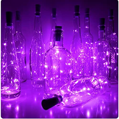 אורות בקבוקים 12 חבילות 20 נוריות LED אורות פקק לבקבוקי יין פיה מופעלת על סוללה אורות מיתרים למסיבת DIY צנצנת