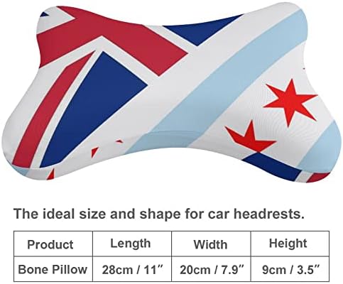 אנגליה שיקגו דגל מכונית כרית צוואר של 2 כריות כריות ראש רכב בצורת עצם