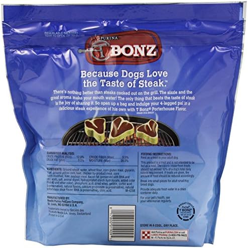 T-Bonz Porterhouse טעם כלבים חטיפים חטיפים 45 אונקיות, חבילה של 1