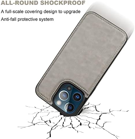 עליון תואם עם אייפון 13 פרו מקס ארנק מקרה עם כרטיס מחזיק, עור מפוצל רגלית כרטיס חריצי מקרה, כפול מגנטי