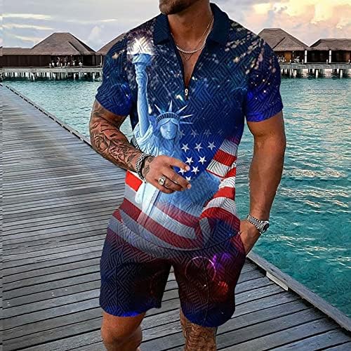 BMISEGM חולצות טי קיץ Mens Mens Mens יום העצמאות FAG אביב ואופנת קיץ פנאי חוף הים 3D 3D