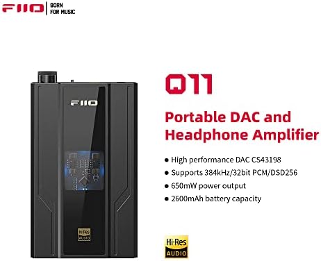 FIIO JADEAUDIO Q11 DAC ADMPLIFIER DSD256 PCM 32BIT/384BIT לסמארטפונים/PC 3.5 ממ 4.4 ממ יציאות