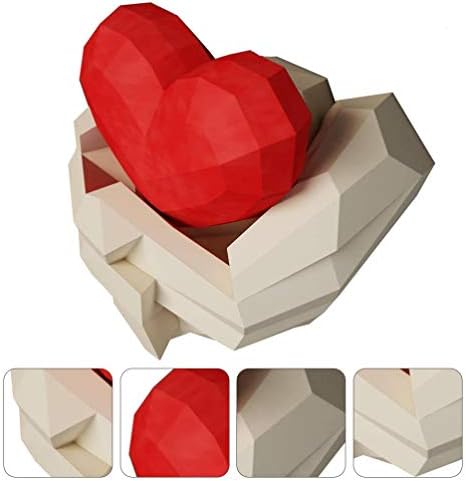 Nuobesty 3D קיר הר הרכבה מחזיק עיצוב לב קיר תליה מארגן נייר קופסת קיר קיר קיר DIY תכשיטים מארגן מדף חידוש מחזיק