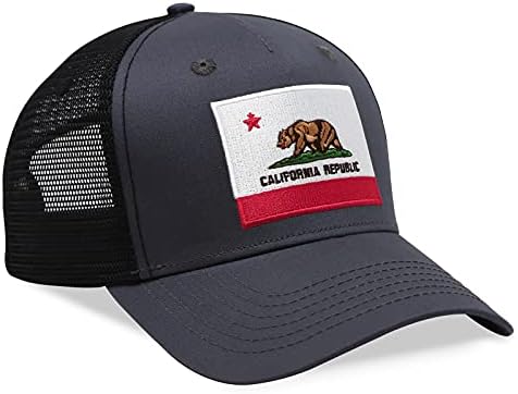 בינלאומי עניבת פרימיום שחור קליפורניה דגל כובע לגברים ונשים-סנאפבק נהג משאית בייסבול כובע