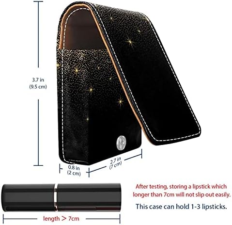 כוכב שחור גלוס מחזיק שפתון מקרה נייד איפור תיק נסיעות שפתון ארגונית מקרה עם מראה מיני שפתון תיבת אחסון