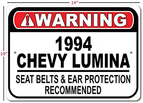 1994 94 חגורת בטיחות שברולט לומינה מומלצת שלט רכב מהיר, שלט מוסך מתכת, עיצוב קיר, שלט מכונית GM - 10x14